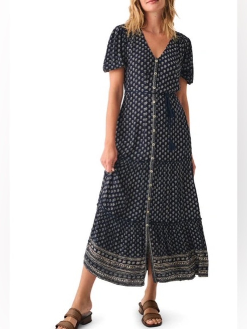 Faherty Orinda Maxi Dress Lotus Floral Print XXL